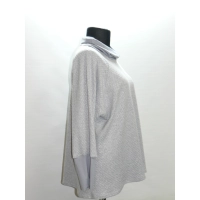 Tunika TRAPEZOWA z luźnym golfem - plaster miodu szary popiel